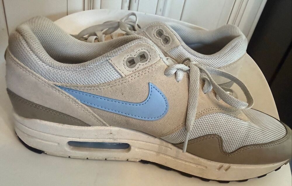 Nike Mens Air Max 1 Essential FZ5808-009 Sneaker Light Bone Psychic Blue Size 11